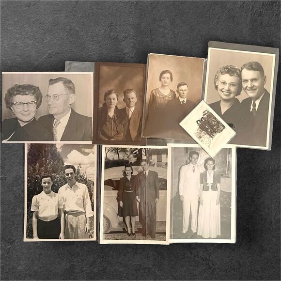 Love and Marriage Vintage Antique Couple Portrait Snapshot Photograph Lot - Picture 6 of 14